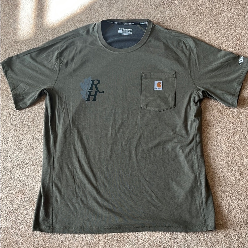 NWT Carhartt Men's Heather Green T-Shirt,Sz.L. relaxed fit, mesh underarm panels